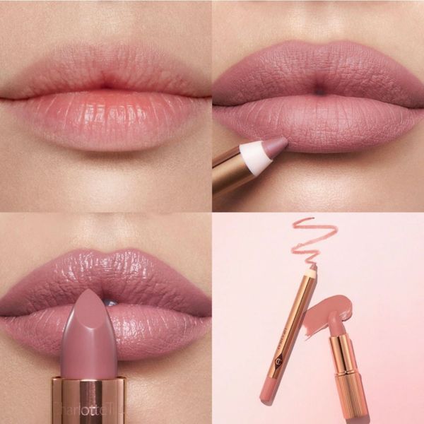 Набор помады и карандаша для губ Charlotte Tilbury Mini Pillow Talk Fair Lipstick & Liner Set 2255 фото