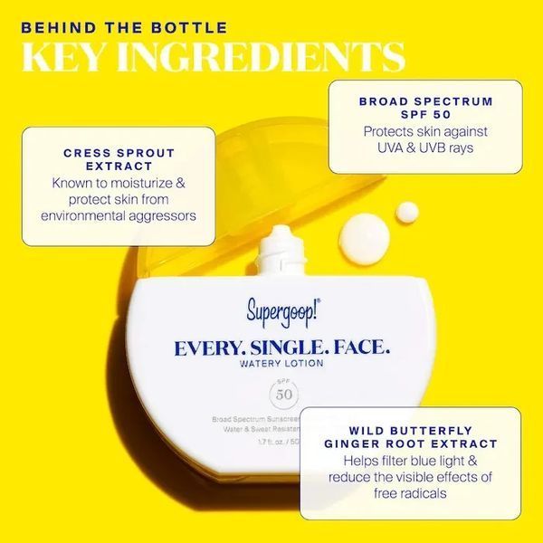 Сонцезахисний лосьйон для обличчя spf 50 Supergoop! Every. Single. Face. Watery Lotion Sunscreen SPF 50 2572633130 фото