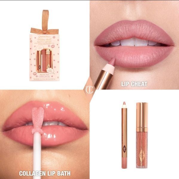 Набір для макіяжу губ Charlotte Tilbury Pillow Talk Mini Glossy Lips Duo Pillow Talk Original 19 фото