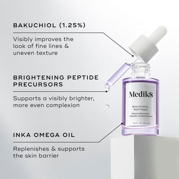 Пептидная сыворотка з бакучиолом Medik8 Bakuchiol Peptides 30 мл 18749 фото