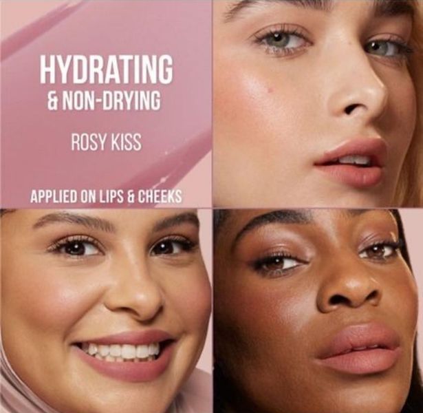 Кремові рум'яна для губ і щік Huda Beauty lip blush creamy lip & cheek stain Rosy kiss 6 ml 2285413992 фото