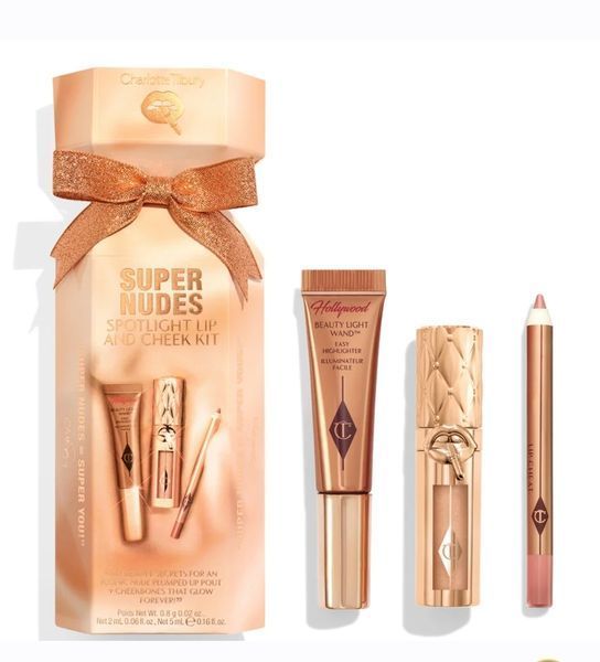 Лімітований набір косметики для обличчя Charlotte Tilbury Pillow Talk Iconic Lip And Cheek Kit Supernudes 551 фото
